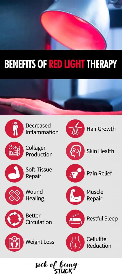 There are several benefits to using red light therapy at home.